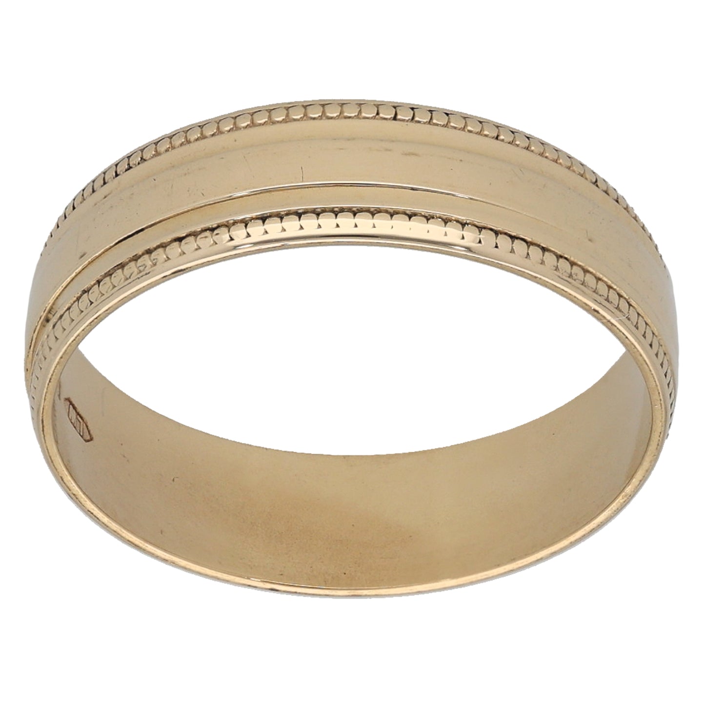 9ct Gold Patterned Wedding Ring Size M