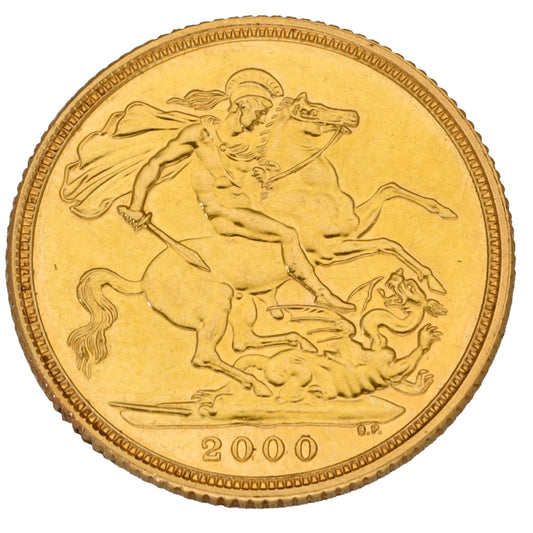 22ct Gold Queen Elizabeth II Full Sovereign Coin 2000
