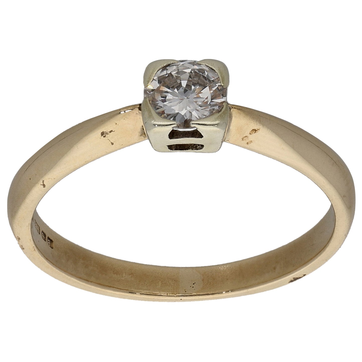 9ct Gold 0.30ct Diamond Solitaire Ring Size M