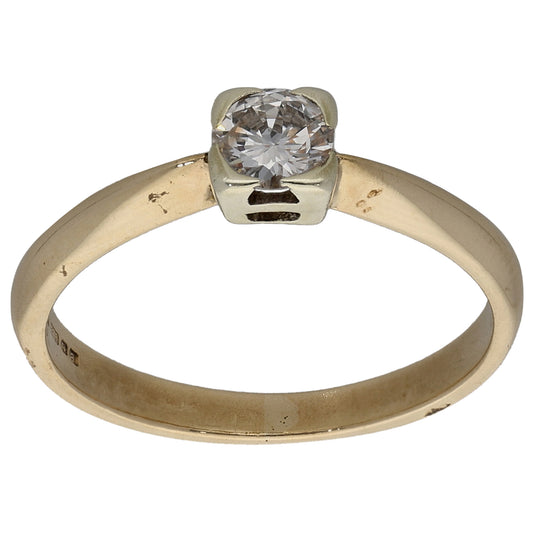 9ct Gold 0.30ct Diamond Solitaire Ring Size M