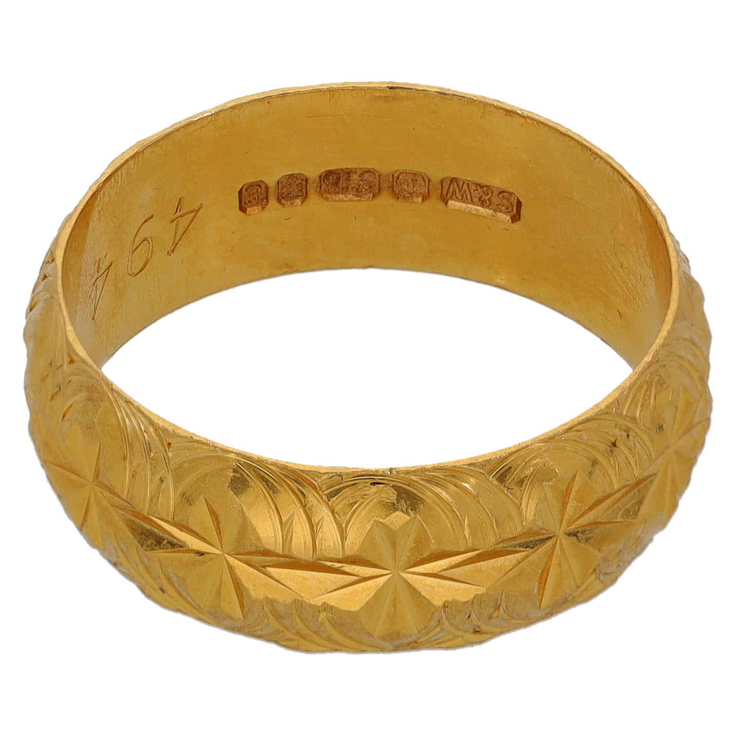 22ct Gold Plain Wedding Ring Size P