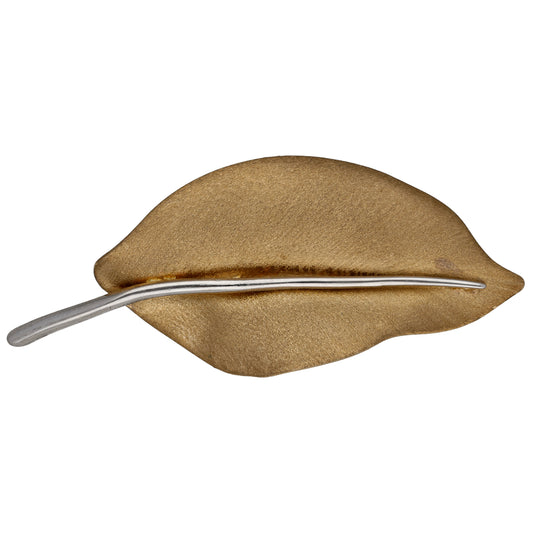 9ct Bi-Colour Gold Leaf Brooch