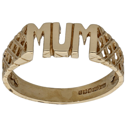 9ct Gold Mum/Mother Ring Size R