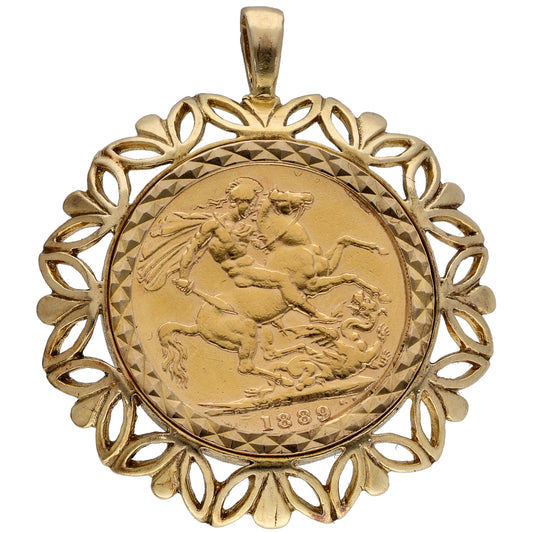 9ct Gold Full Sovereign Coin Pendant