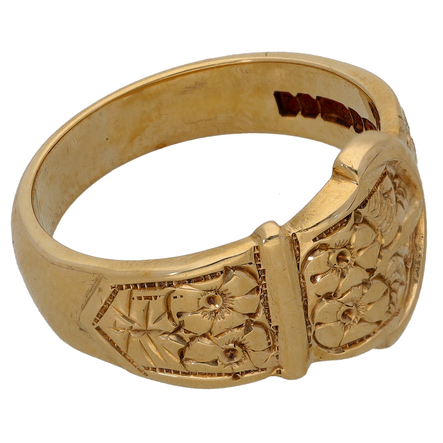 9ct Gold Buckle Ring Size T