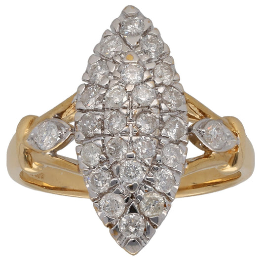 18ct Gold 0.88ct Diamond Dress/Cocktail Ring Size M