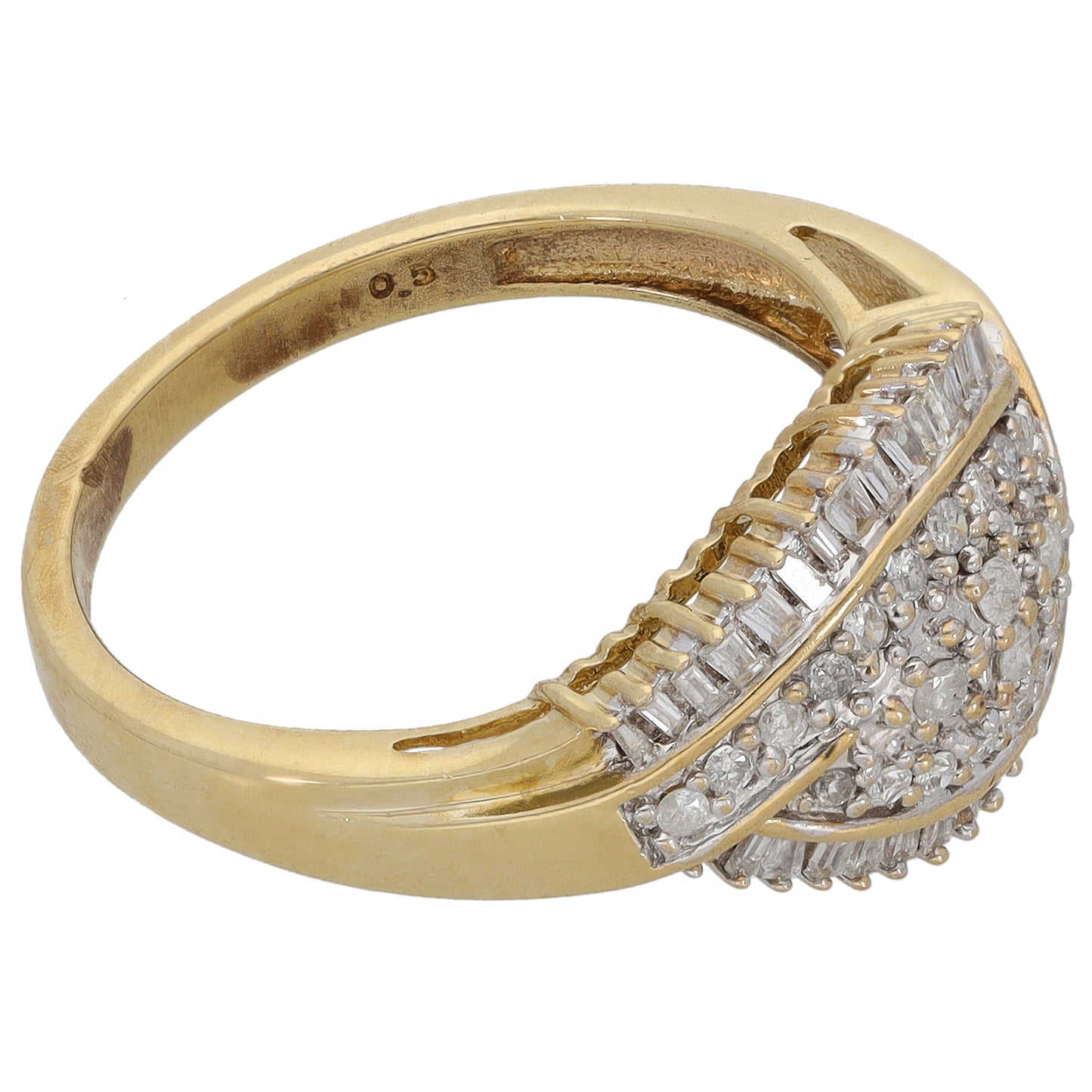 9ct Gold 0.61ct Diamond Cluster Ring Size P