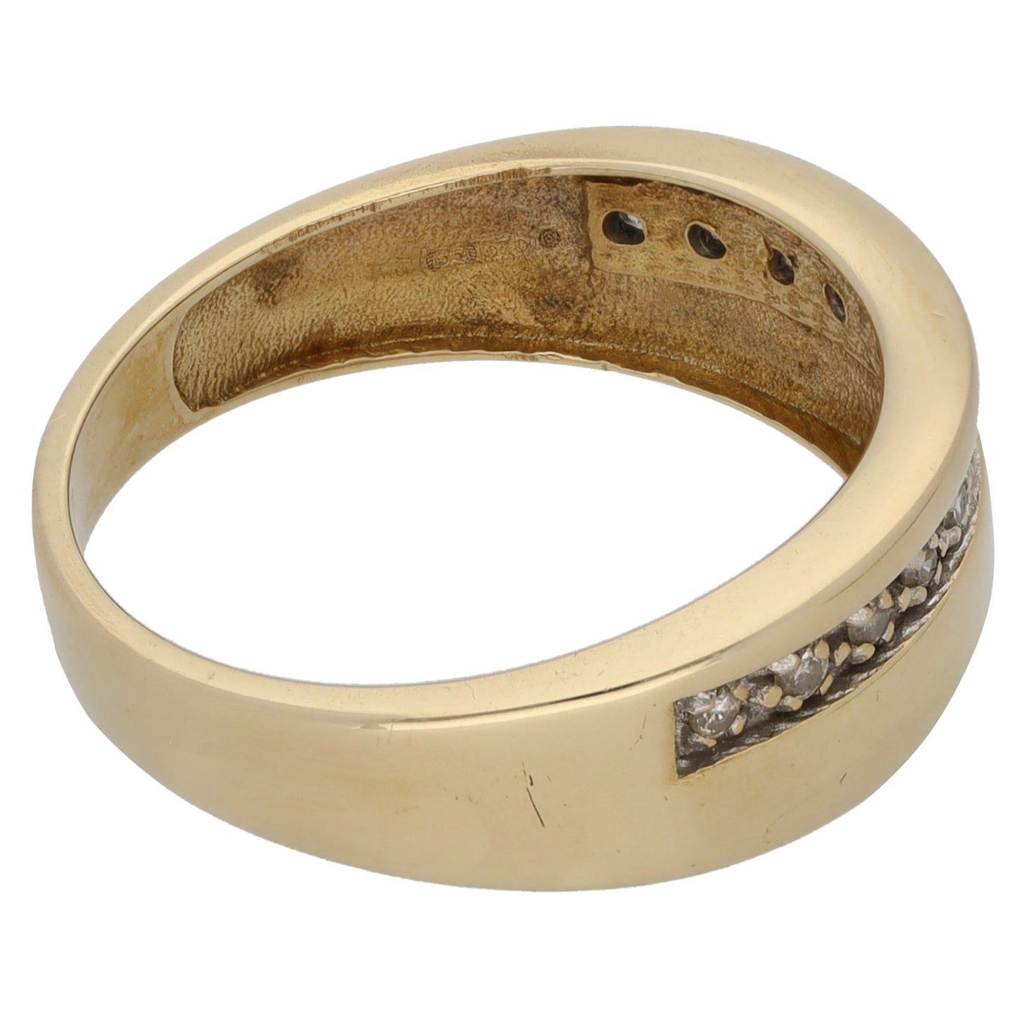 9ct Gold 0.06ct Diamond Half Eternity Ring Size N