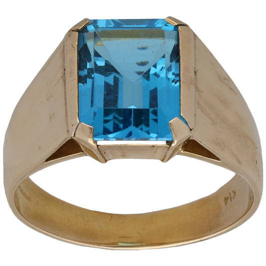 14ct Gold Topaz Single Stone Ring Size P