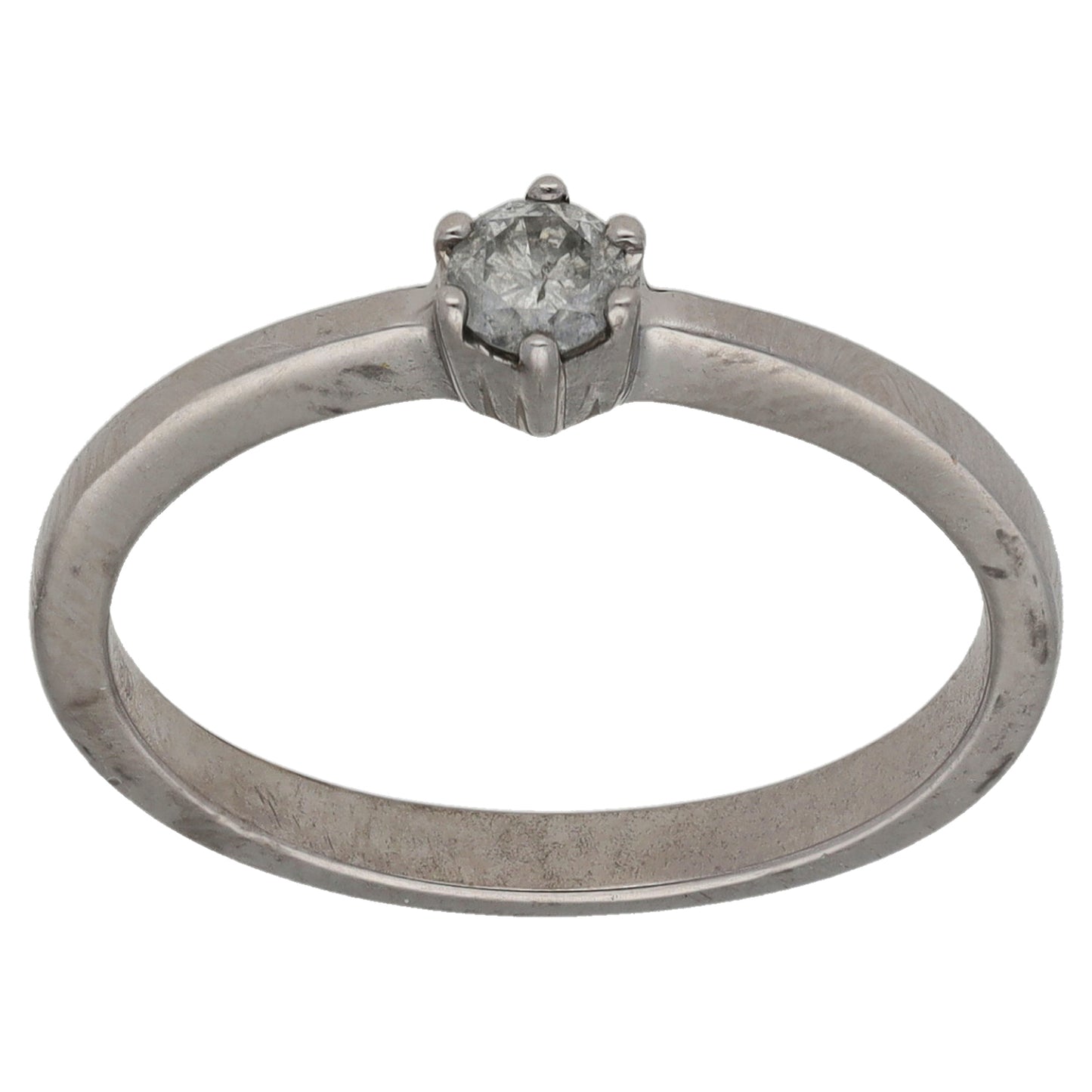 9ct White Gold 0.15ct Diamond Solitaire Ring Size L