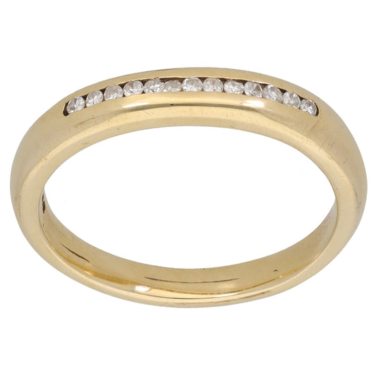 9ct Gold 0.13ct Diamond Half Eternity Ring Size N