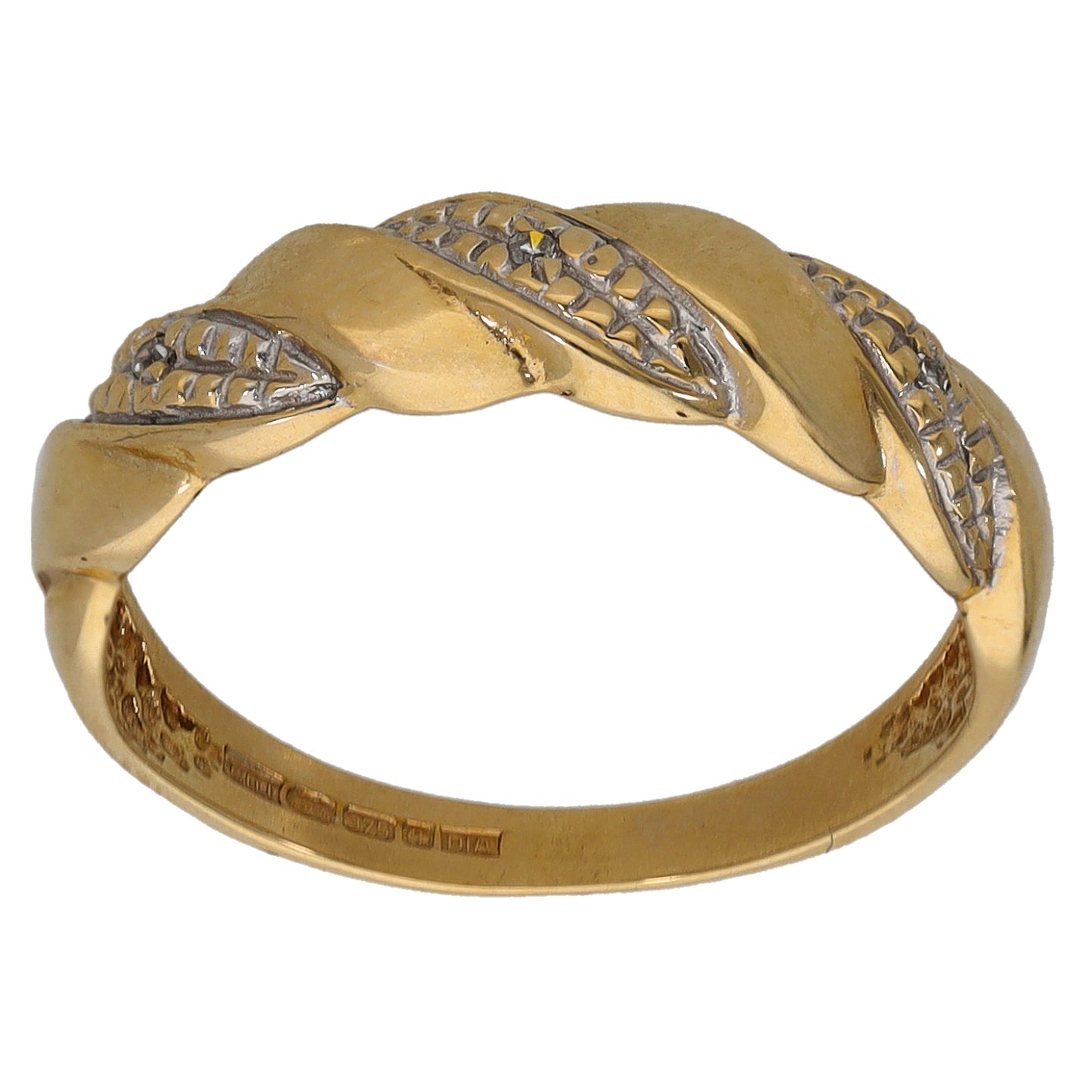 9ct Gold 0.015ct Diamond Dress/Cocktail Ring Size L