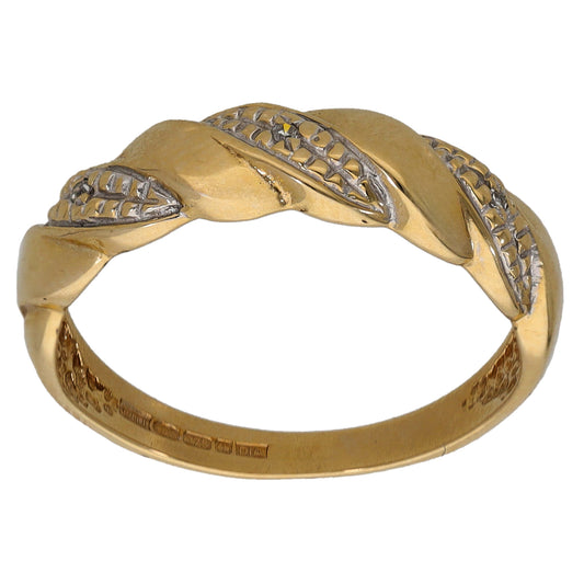 9ct Gold 0.015ct Diamond Dress/Cocktail Ring Size L