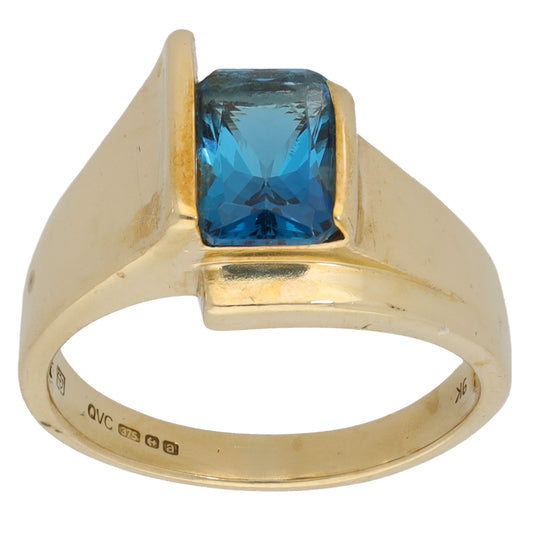 9ct Gold Topaz Single Stone Ring Size N