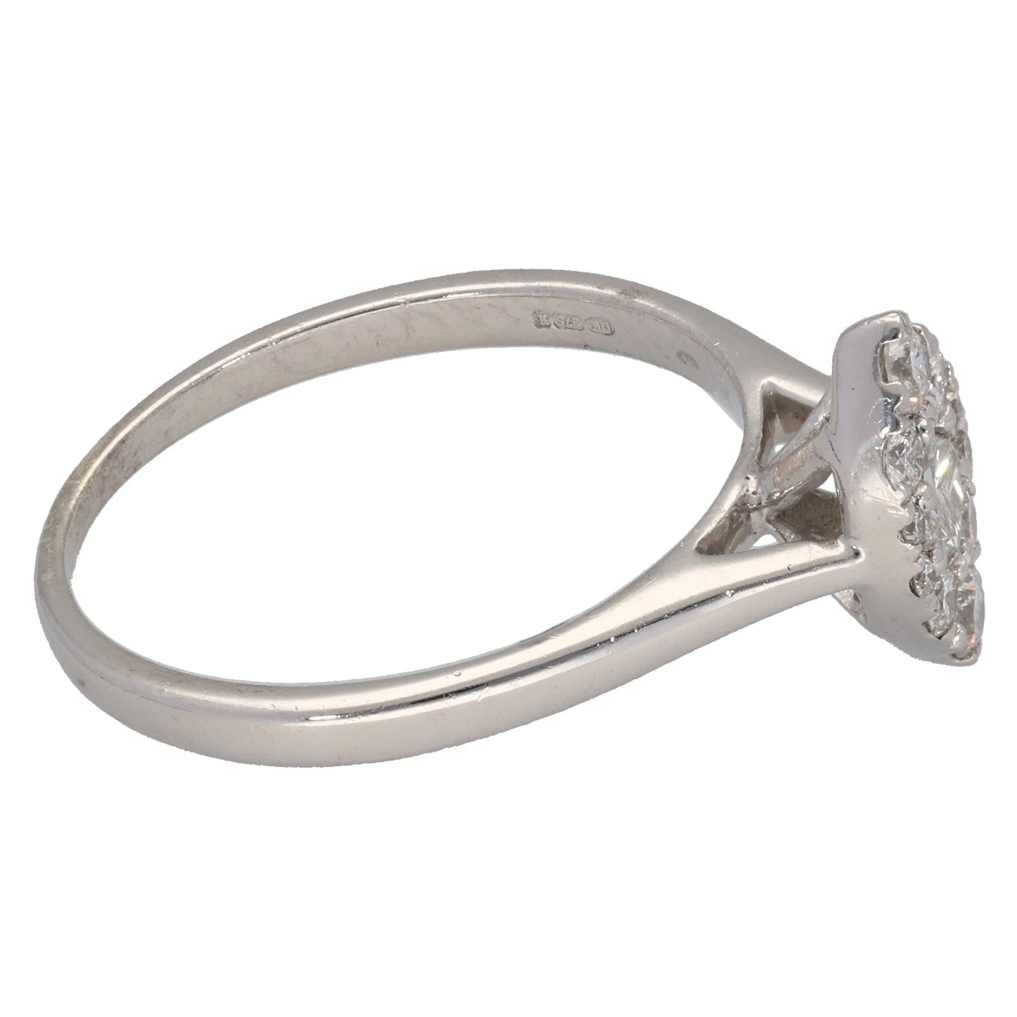 9ct White Gold 0.53ct Diamond Cluster Ring Size N
