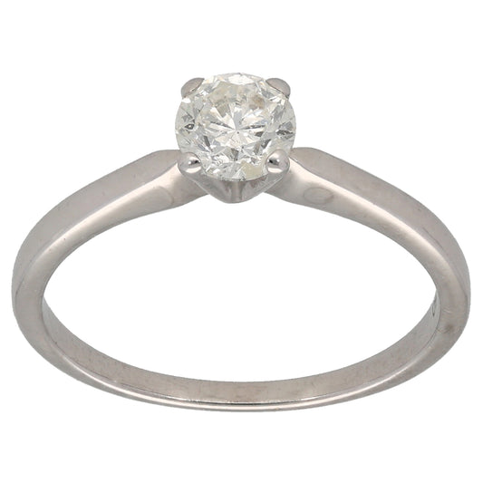 18ct White Gold 0.50ct Diamond Solitaire Ring Size N
