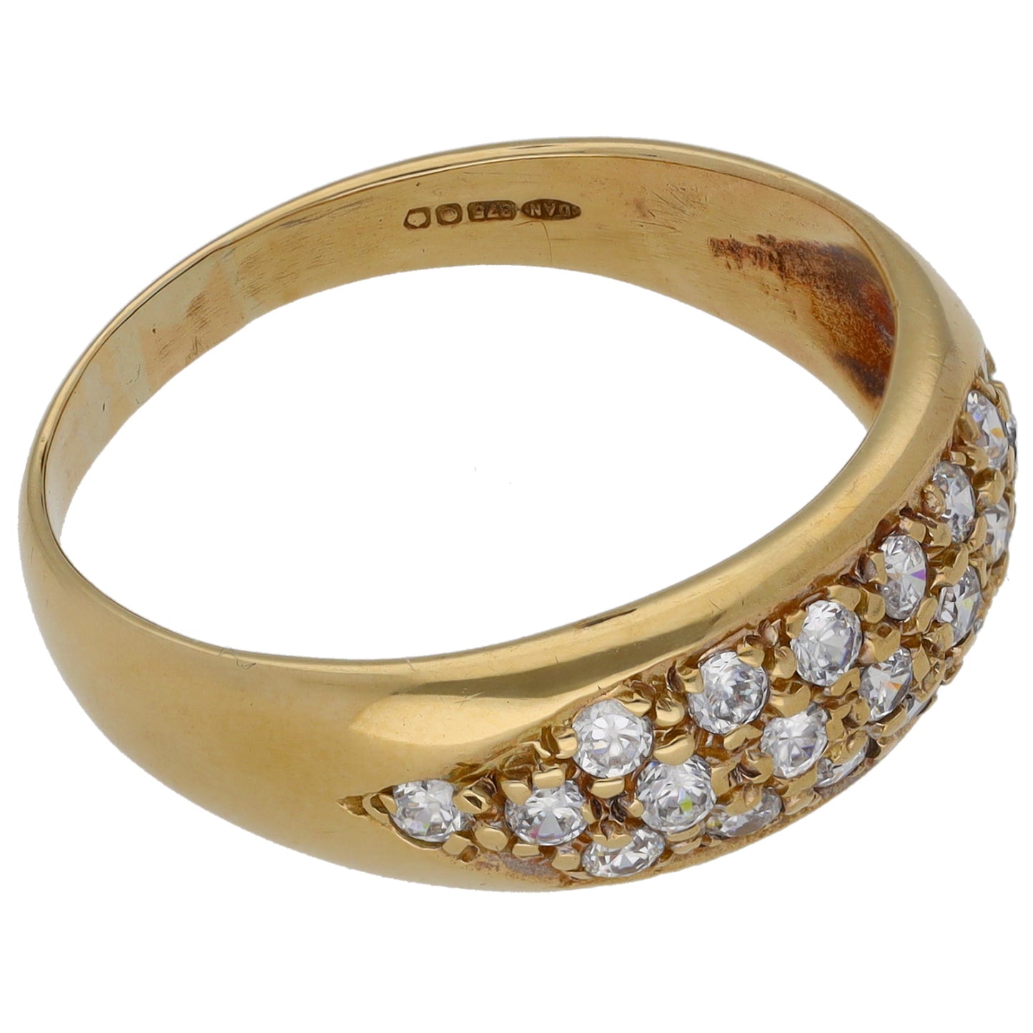 9ct Gold Cubic Zirconia Dress/Cocktail Ring Size U