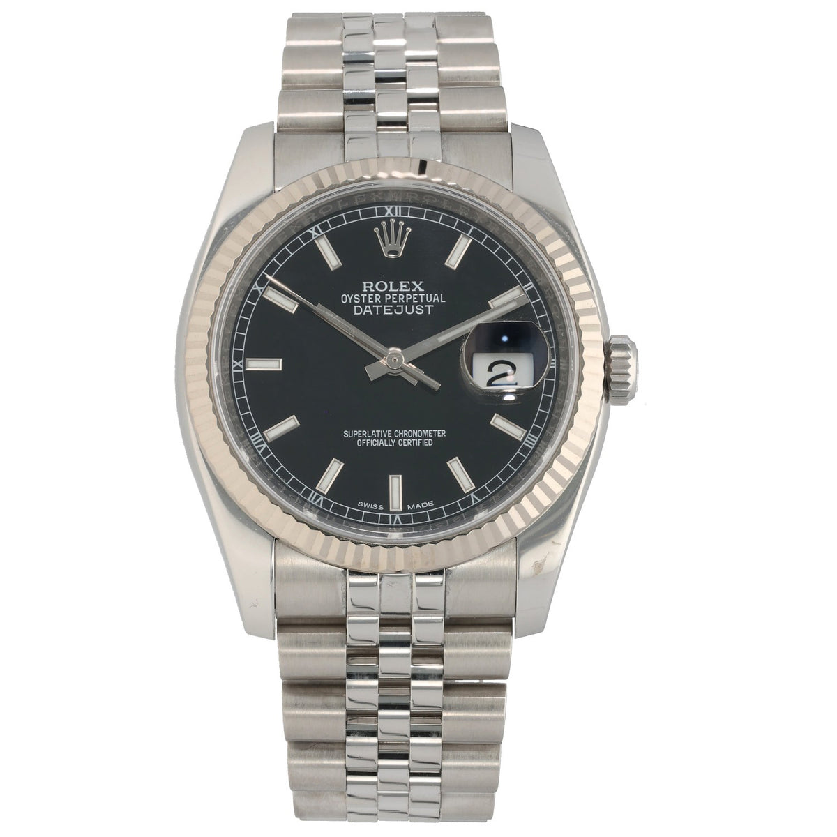 Rolex Datejust 116234 , black dial in 36mm stainless steel case and 18cm bracelet