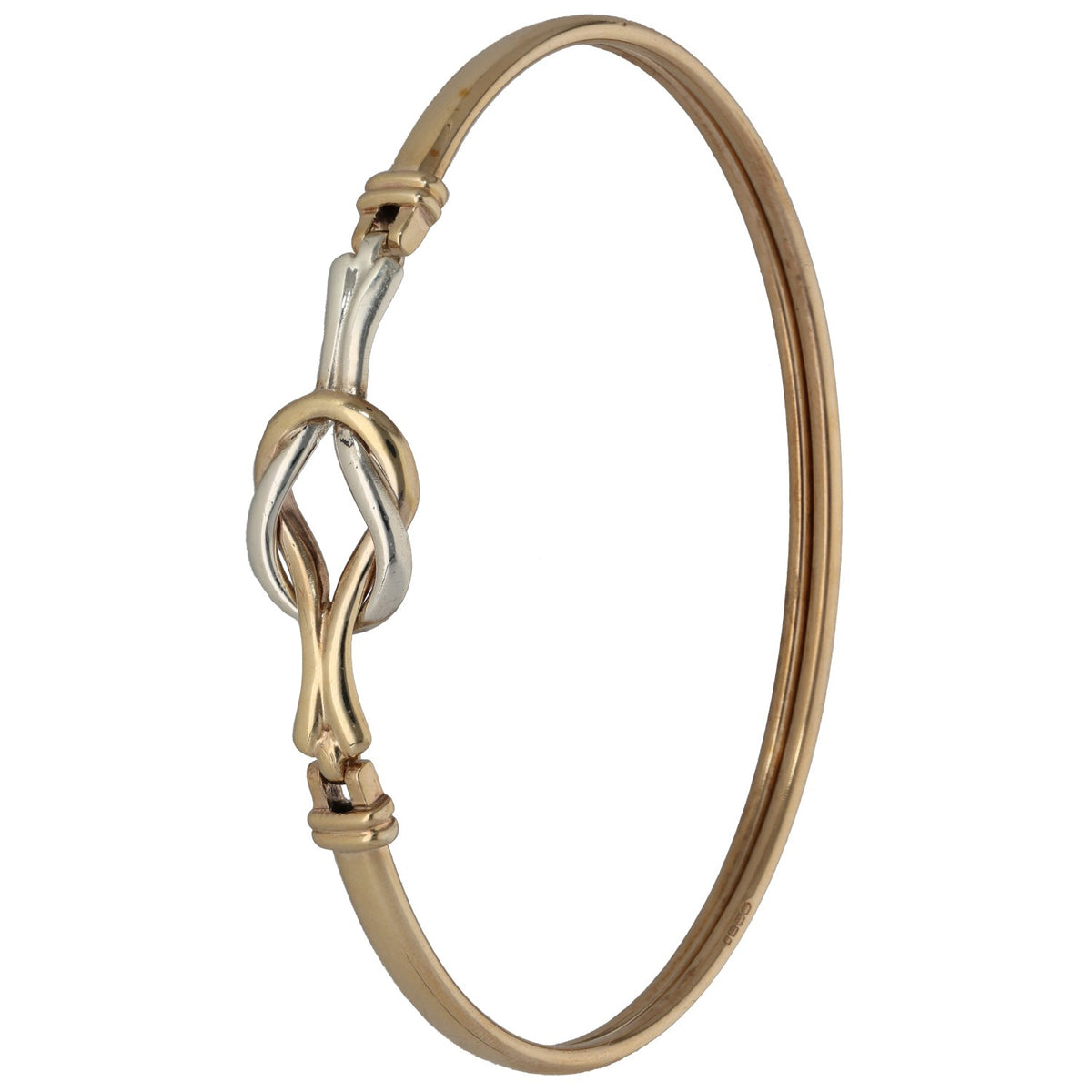 9ct Bi-Colour Gold Hinged/Clasp Bangle