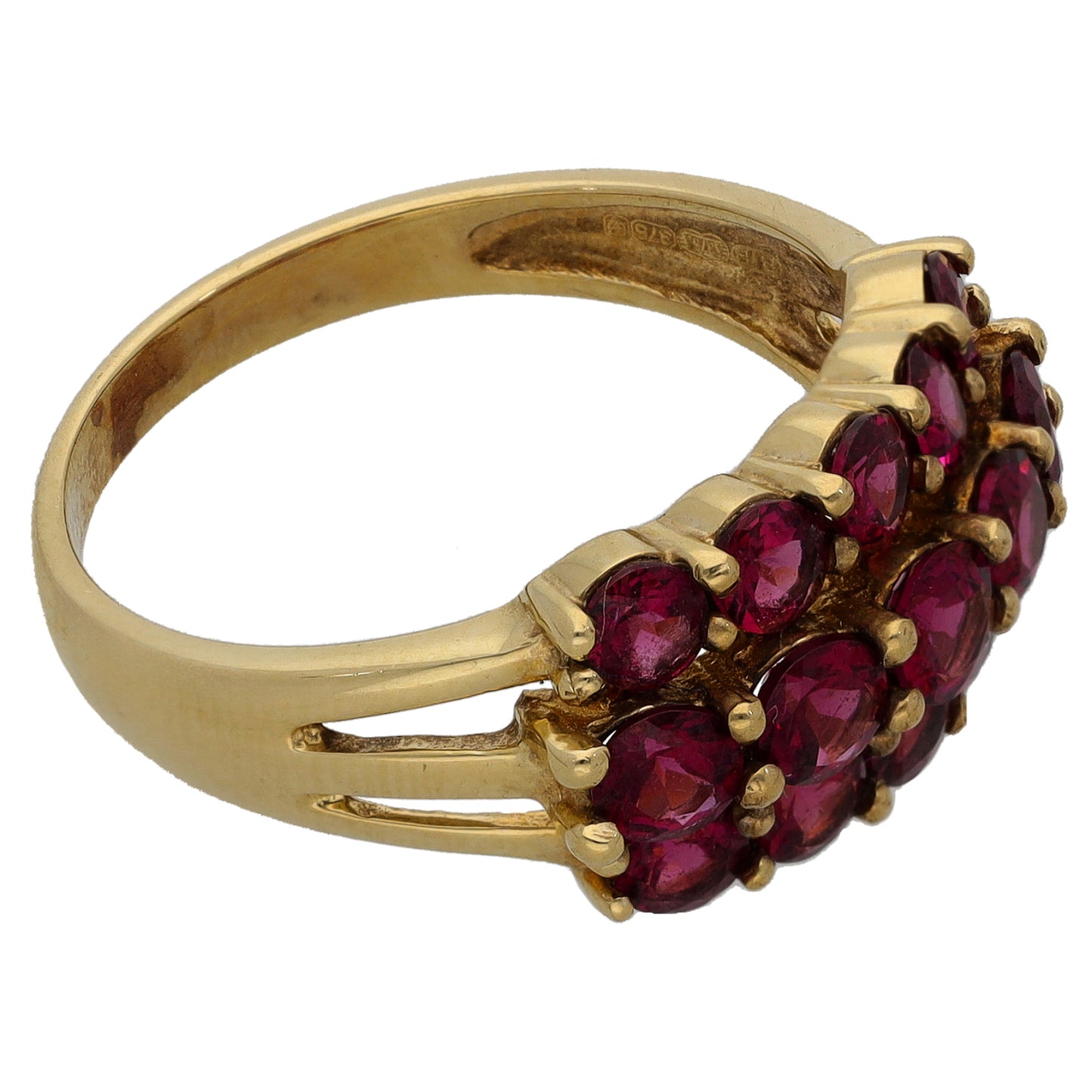 9ct Gold Garnet Dress/Cocktail Ring Size P