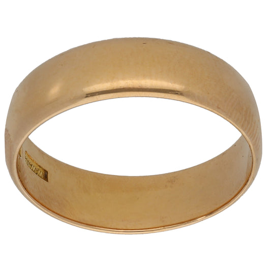 18ct Gold Plain Wedding Ring Size P
