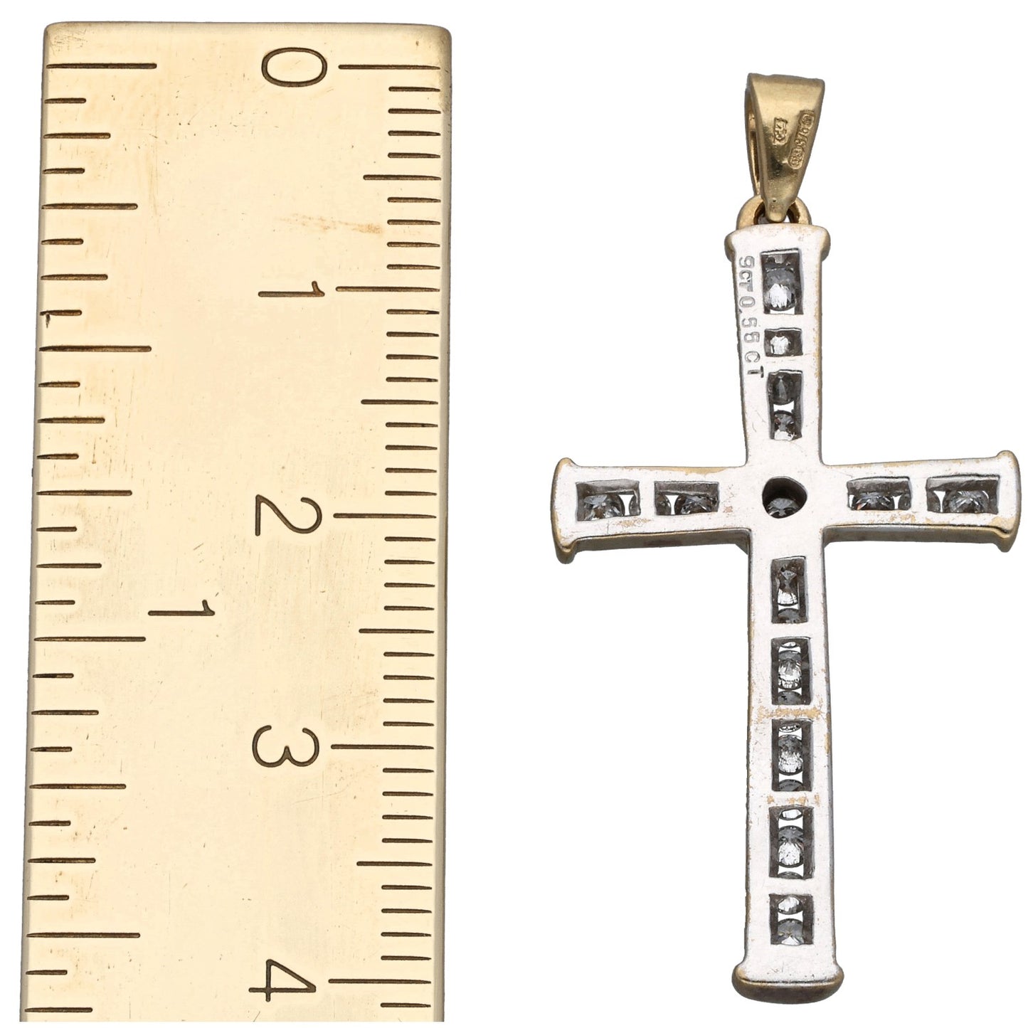 9ct Gold 0.55ct Diamond Cross Pendant