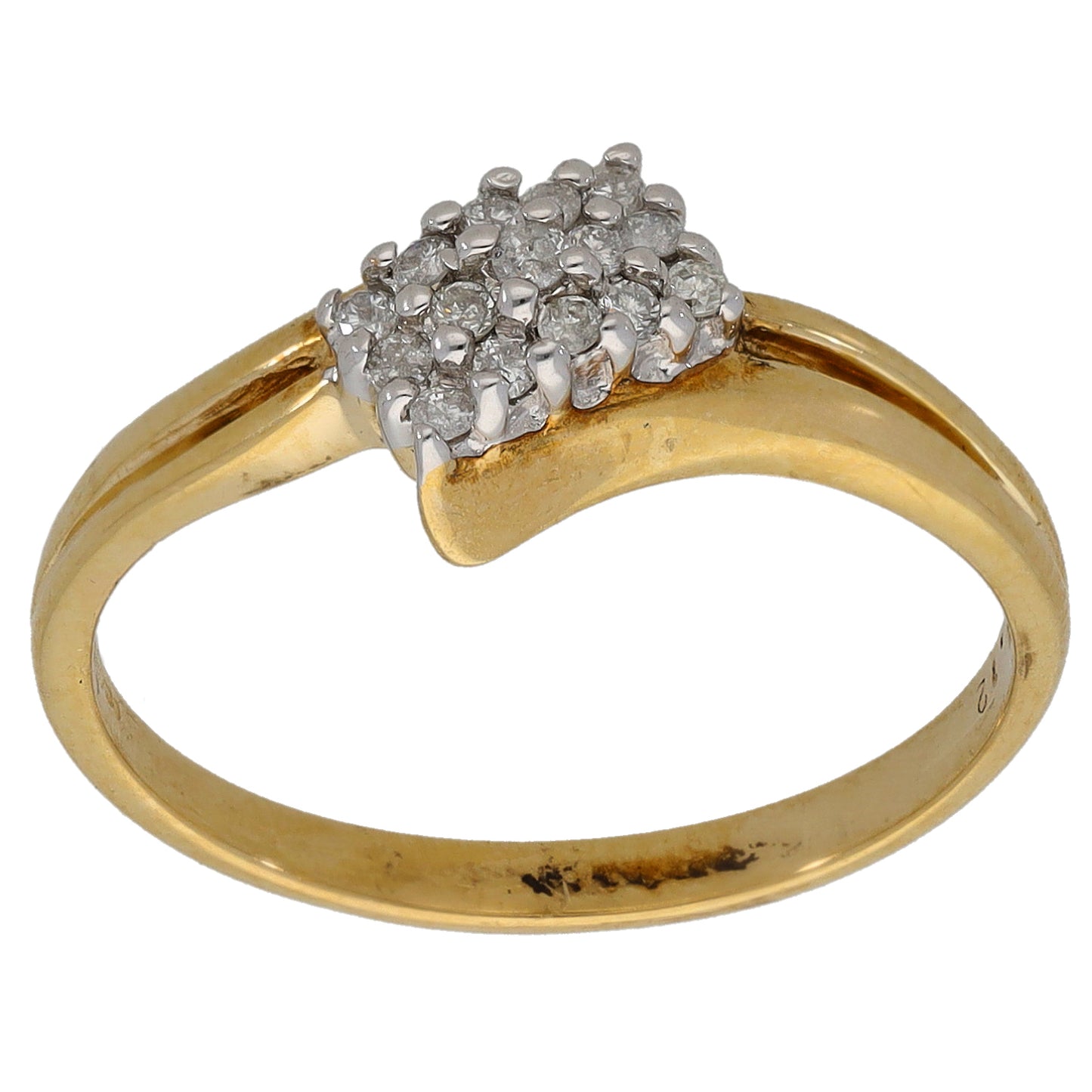 9ct Gold 0.12ct Diamond Cluster Ring Size P