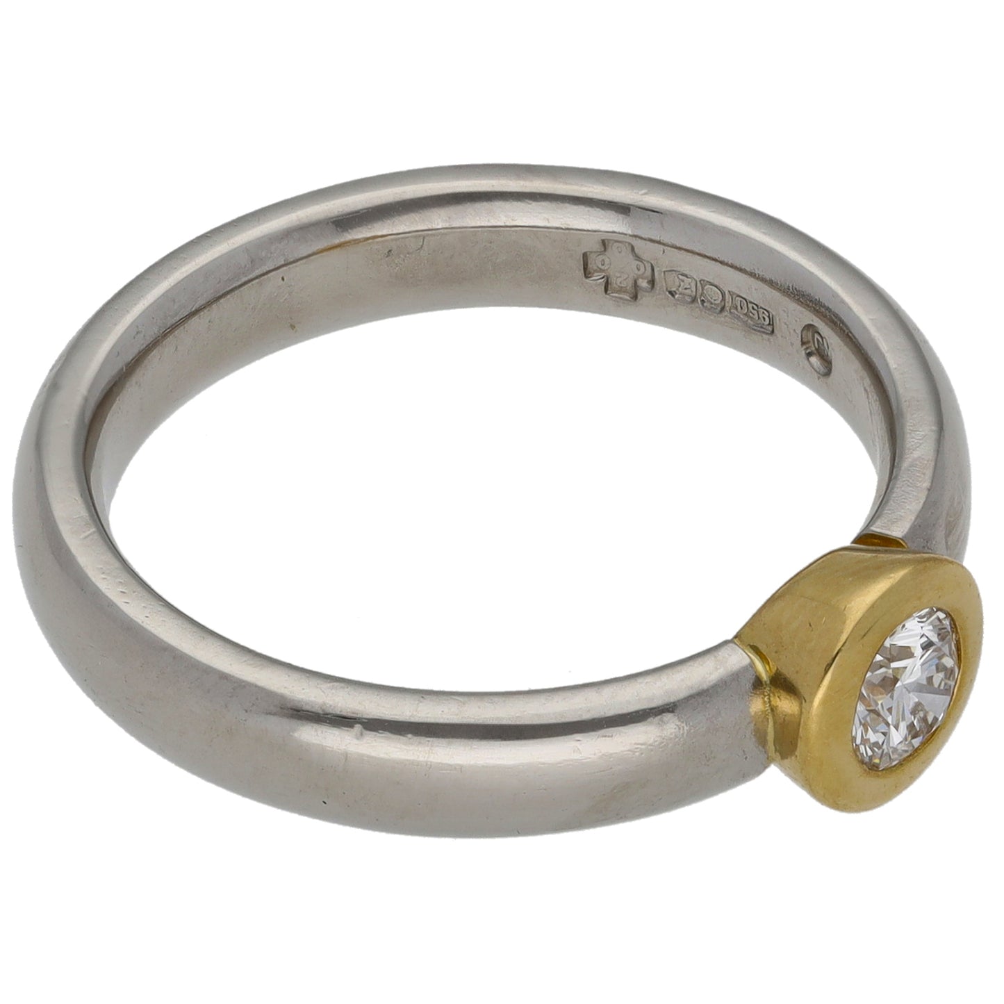 Platinum 0.33ct Diamond Solitaire Ring Size P