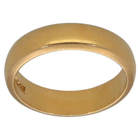 22ct Gold Plain Wedding Ring Size N