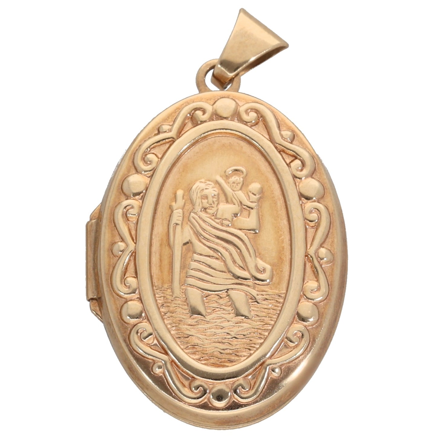 9ct Gold Patterned Locket Pendant