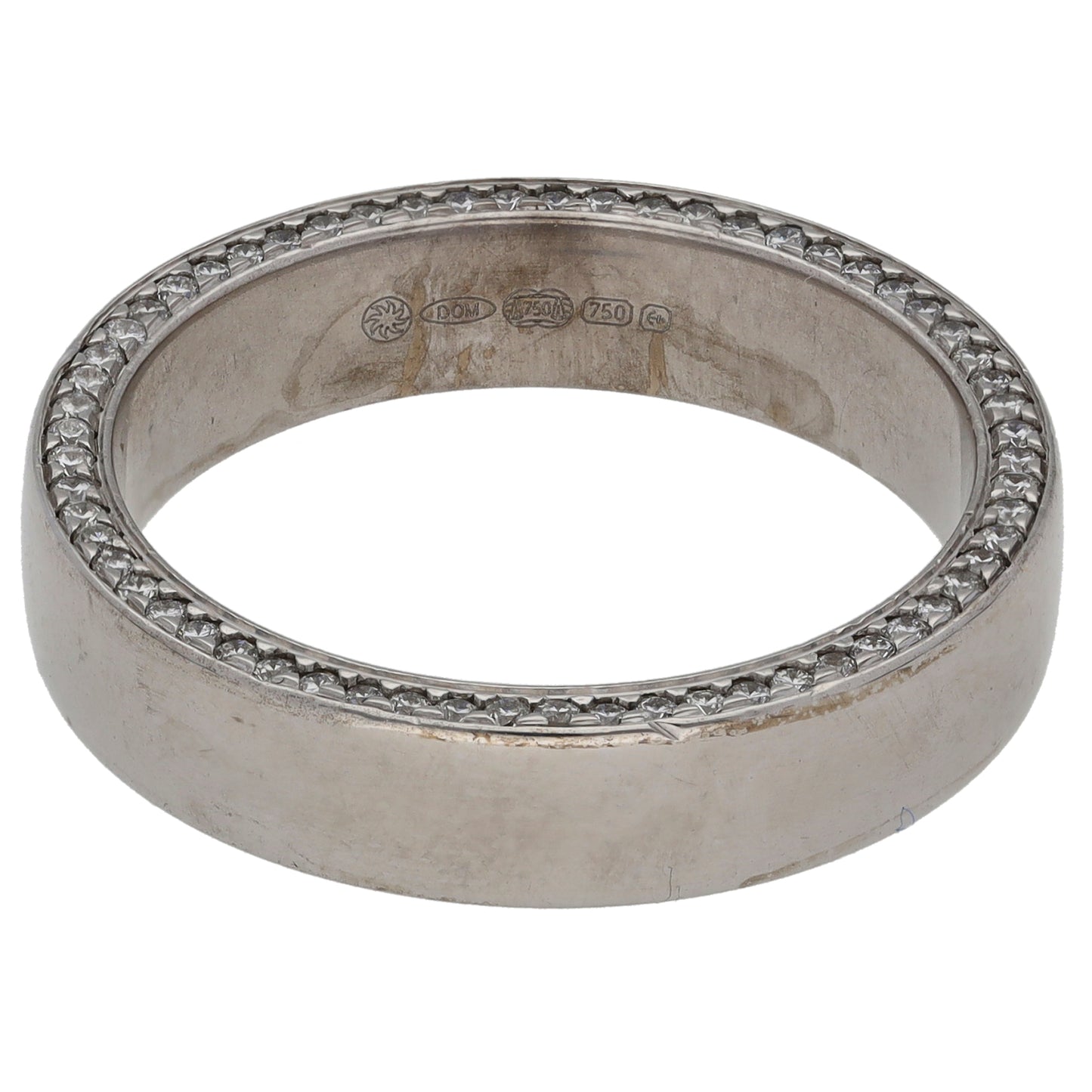 18ct White Gold 0.31ct Diamond Wedding Ring Size S