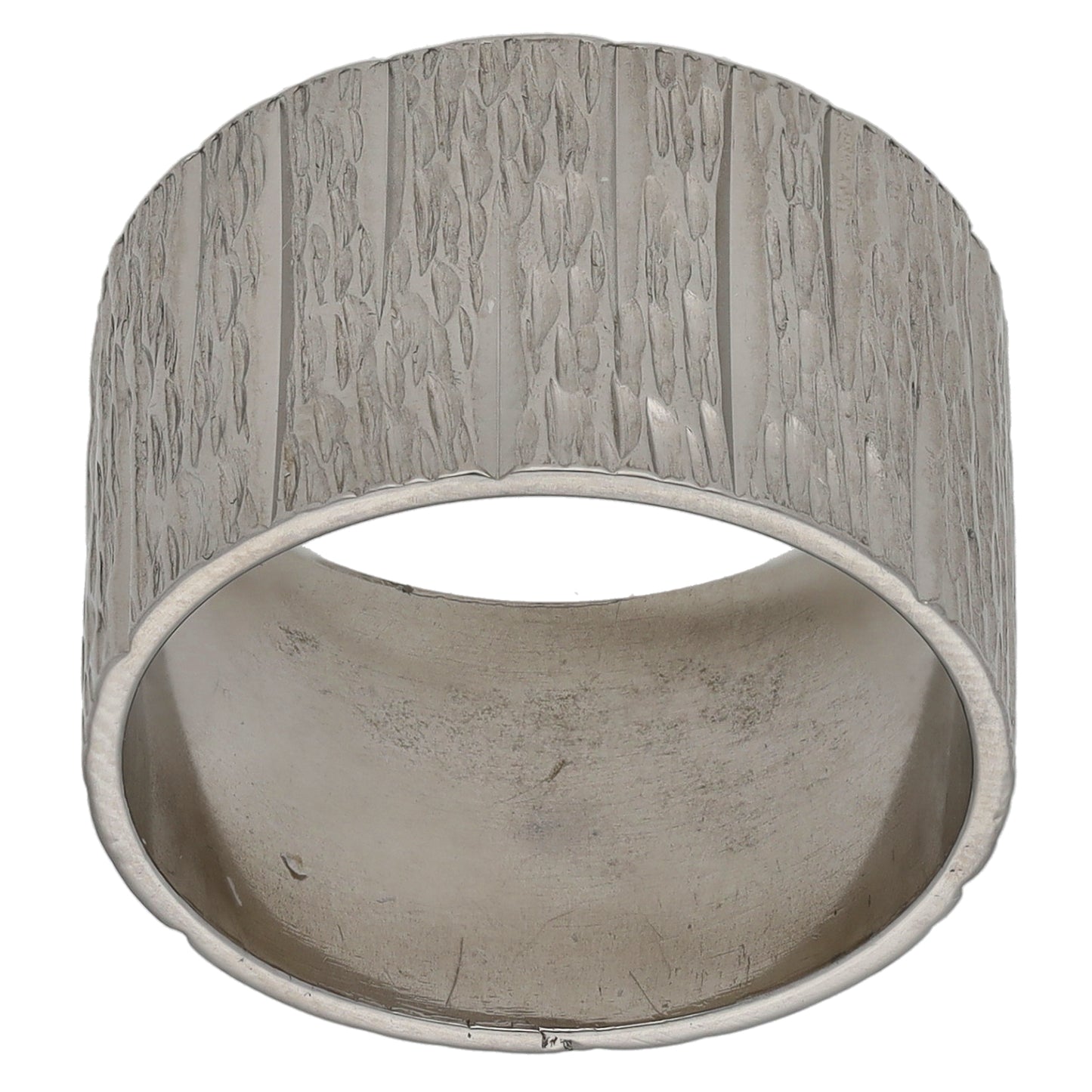 Platinum Patterned Wedding Ring Size N