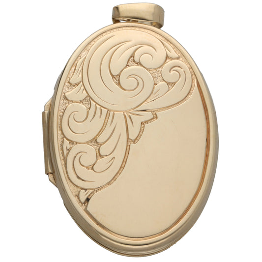 9ct Gold Patterned Locket Pendant