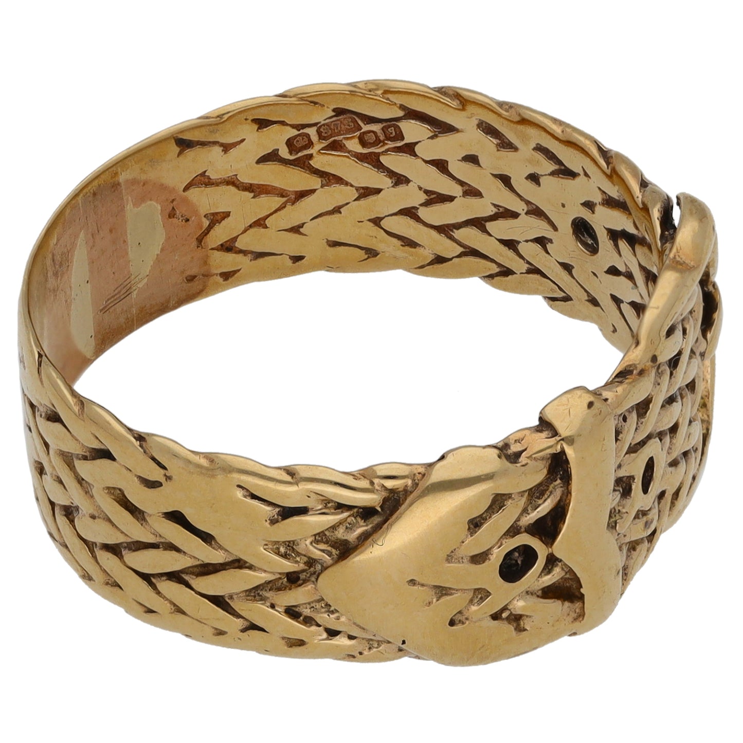 9ct Gold Buckle Ring Size R