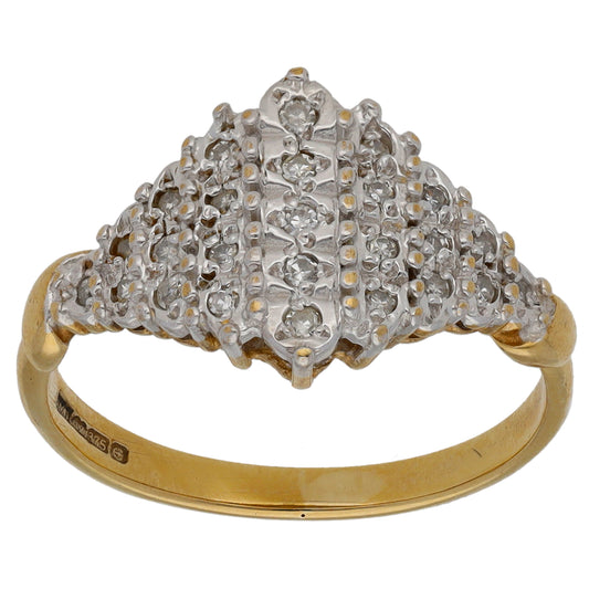 9ct Gold 0.125ct Diamond Cluster Ring Size N