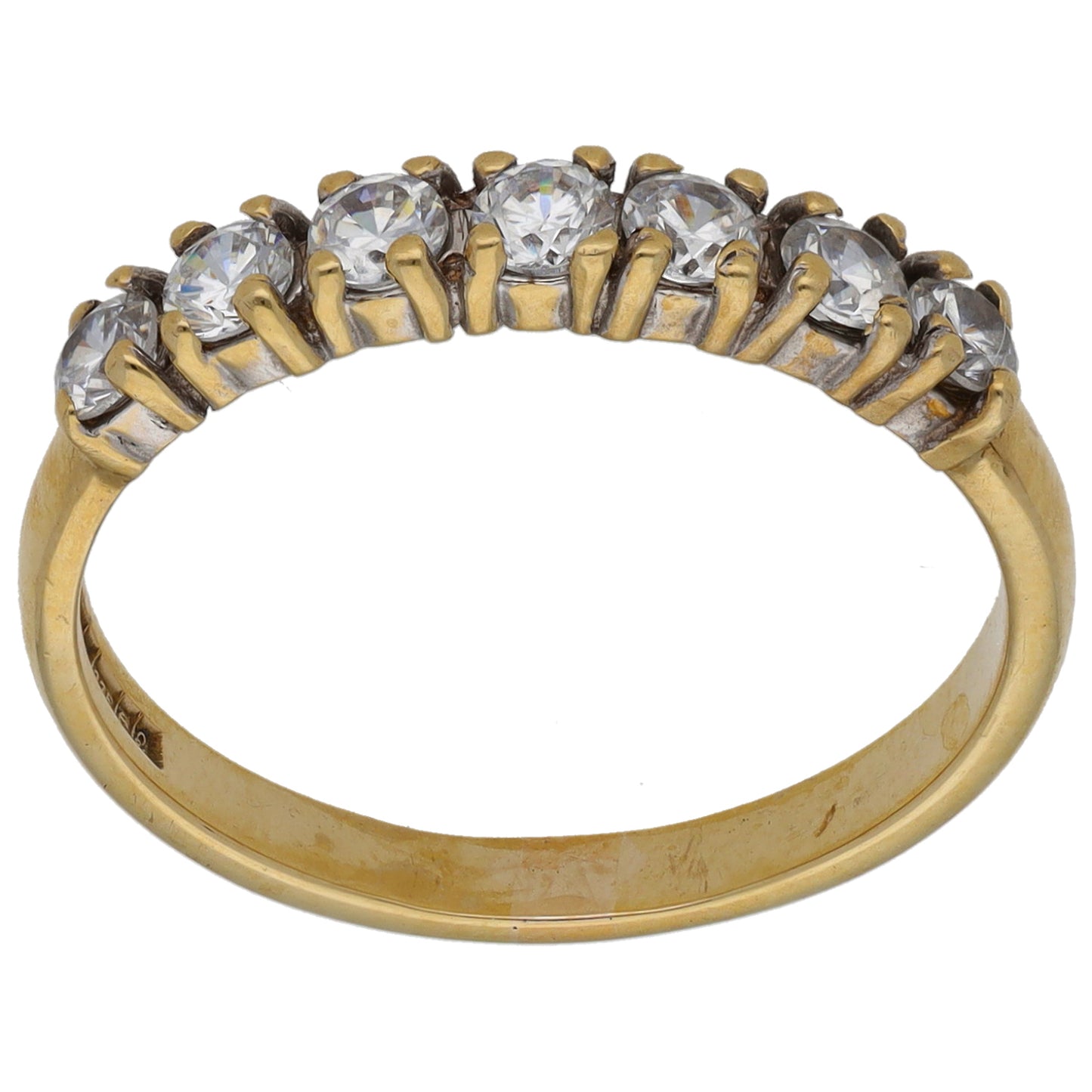 9ct Gold Cubic Zirconia Half Eternity Ring Size P