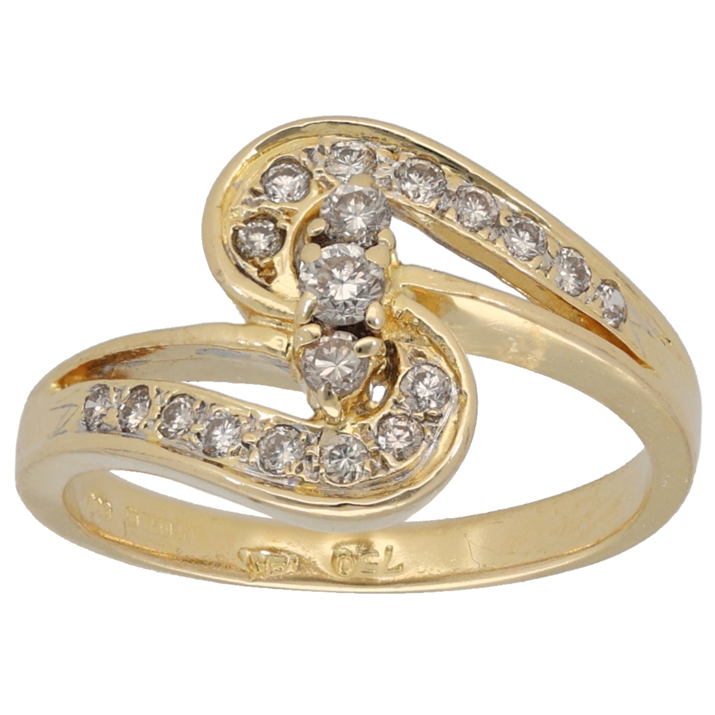 18ct Gold 0.23ct Diamond Dress/Cocktail Ring Size L