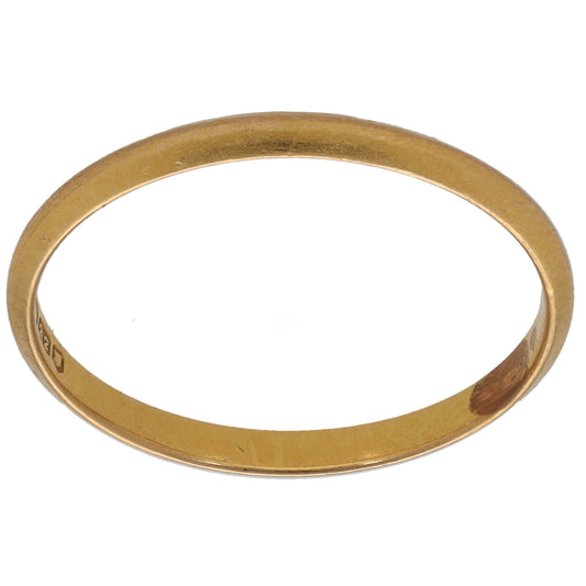 22ct Gold Plain Wedding Ring Size O
