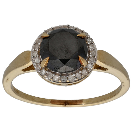 9ct Gold 1.85ct Diamond Cluster Ring Size N