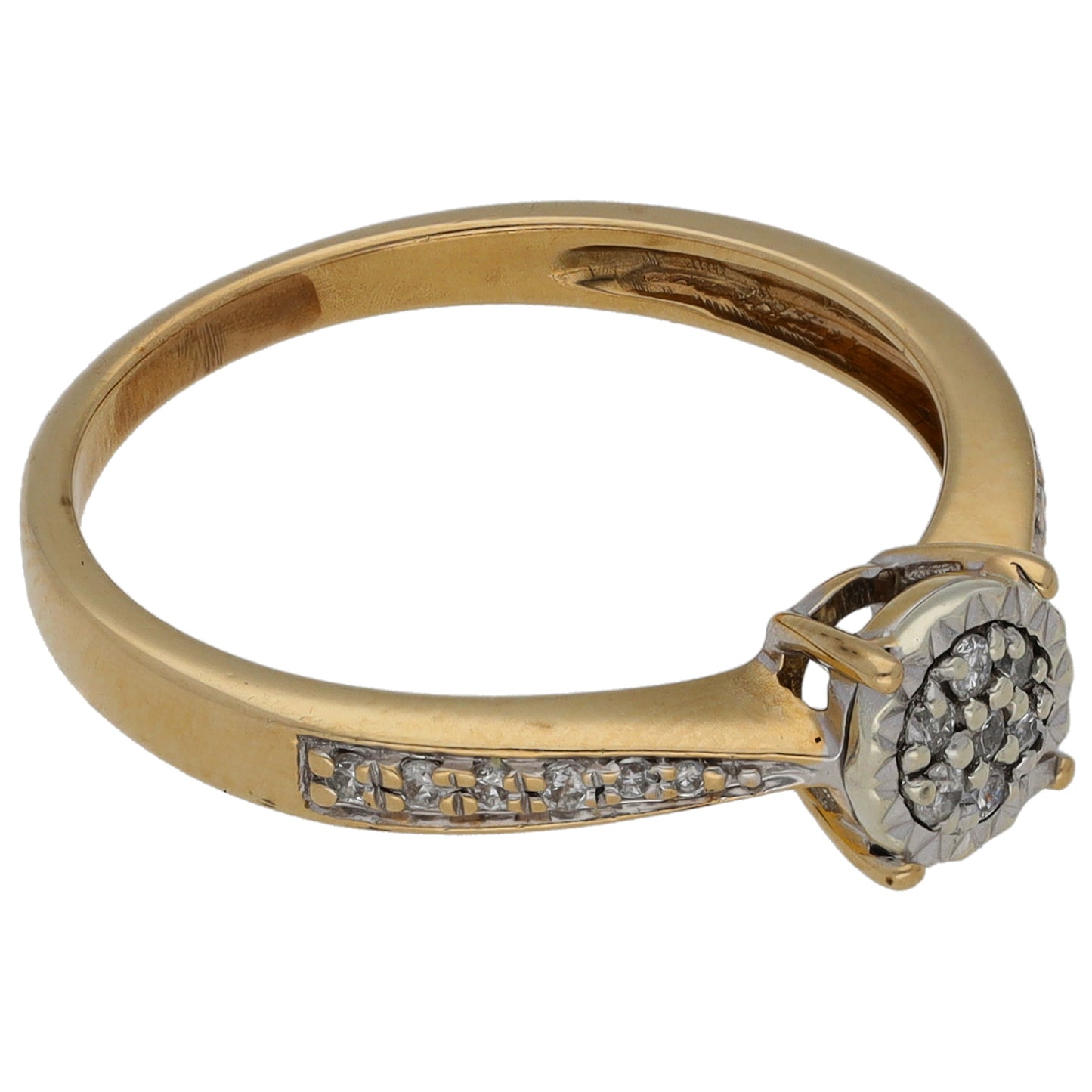 9ct Gold 0.15ct Diamond Cluster Ring Size N