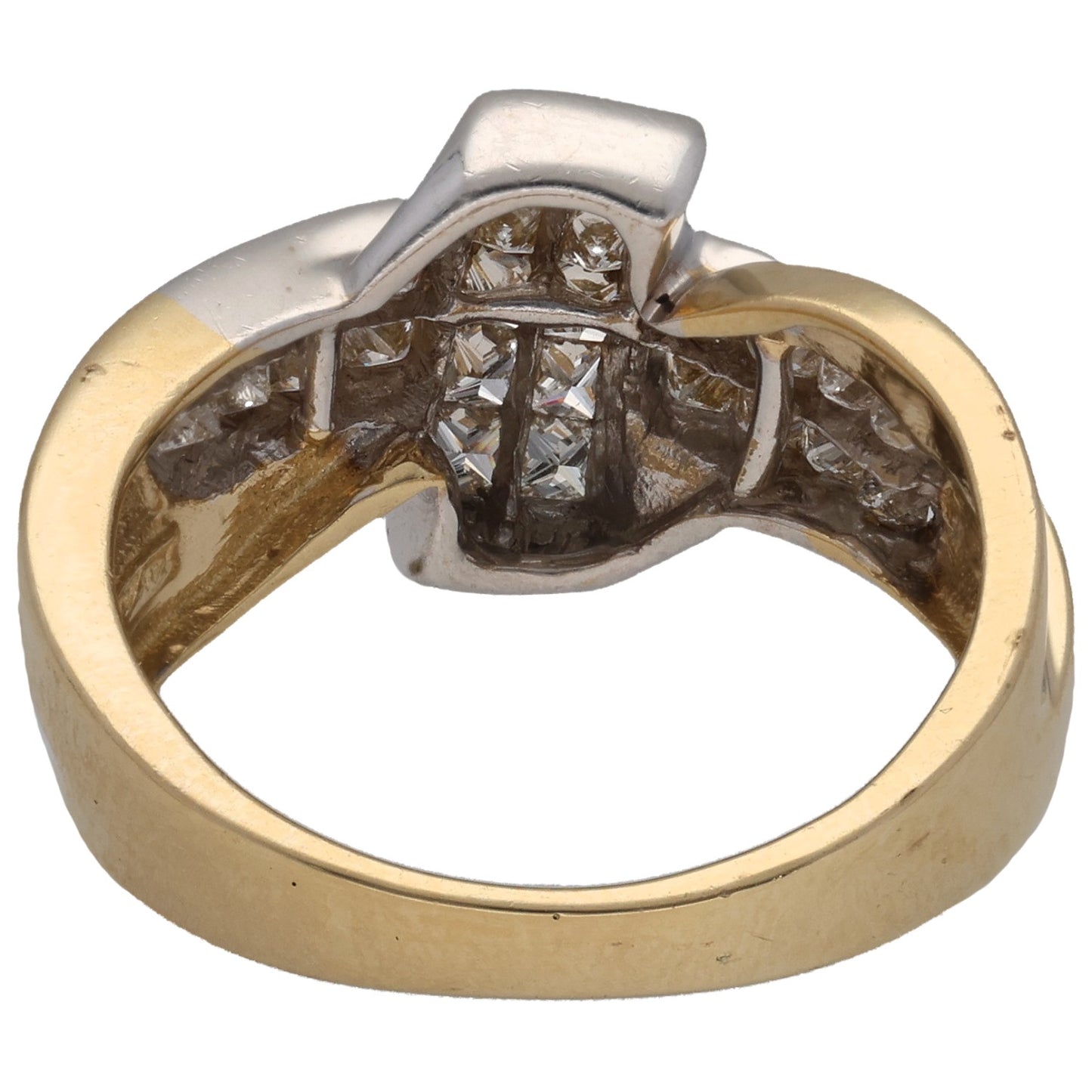 14ct Bicolour Gold 1.12ct Diamond Dress/Cocktail Ring Size N