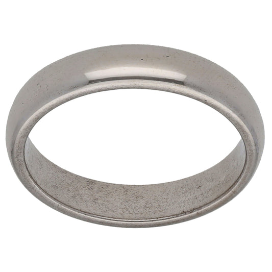 9ct White Gold Plain Wedding Ring Size N