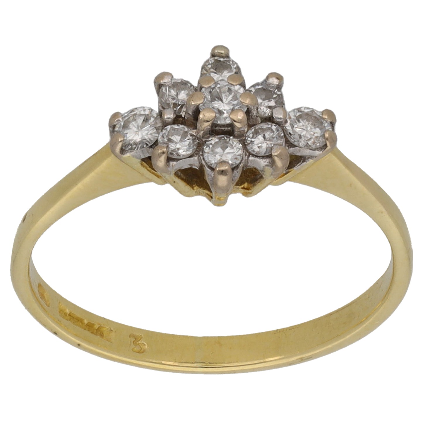 18ct Gold 0.30ct Diamond Dress/Cocktail Ring Size M