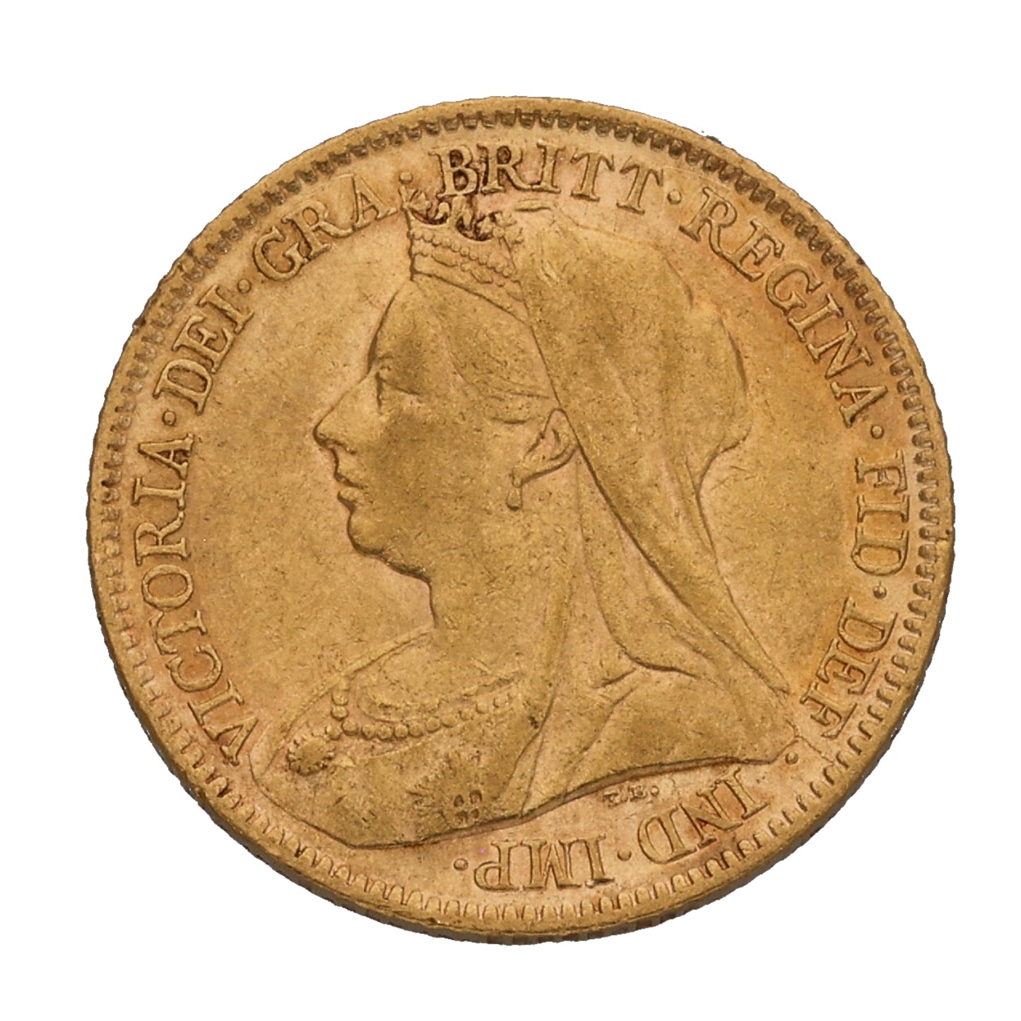 22ct Gold Queen Victoria Half Sovereign Coin 1900