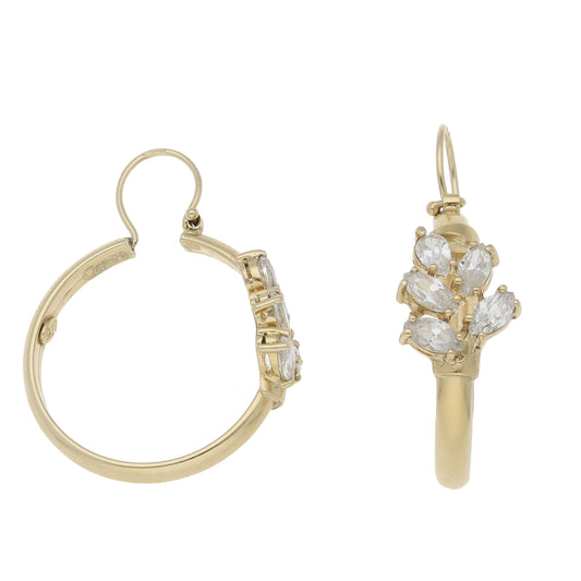 9ct Gold Cubic Zirconia Creole Earrings