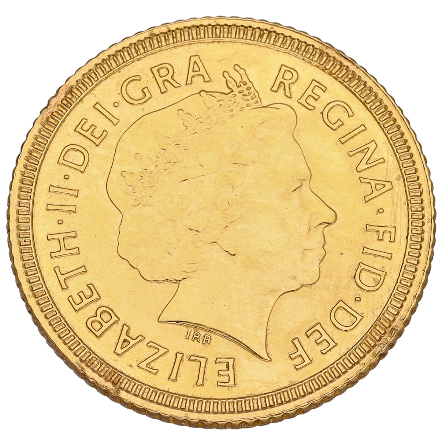 22ct Gold Queen Elizabeth II Half Sovereign Coin 2002