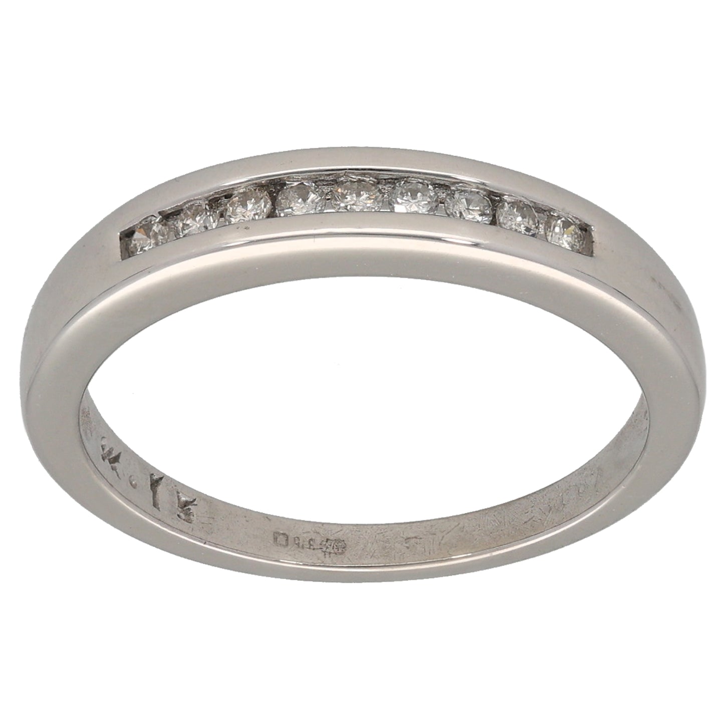 9ct White Gold 0.15ct Diamond Half Eternity Ring Size N
