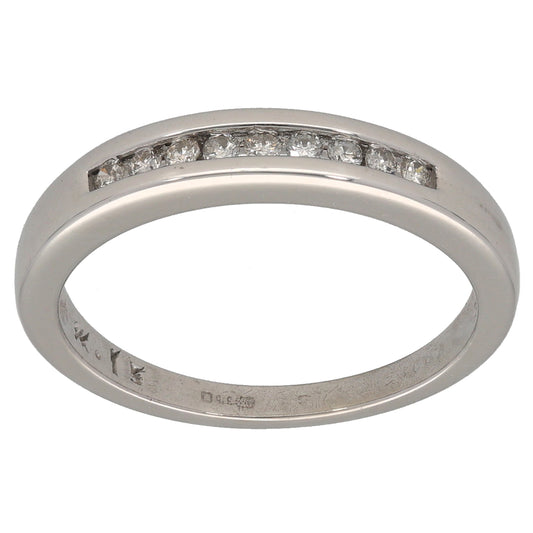 9ct White Gold 0.15ct Diamond Half Eternity Ring Size N