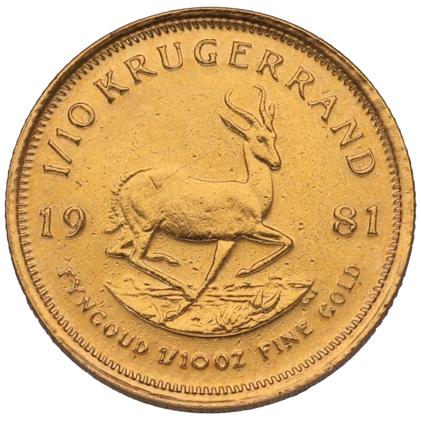 22ct Gold 1/10 OZ Krugerrand Coin 1981