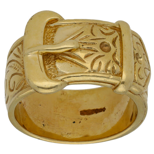 9ct Gold Buckle Ring Size X